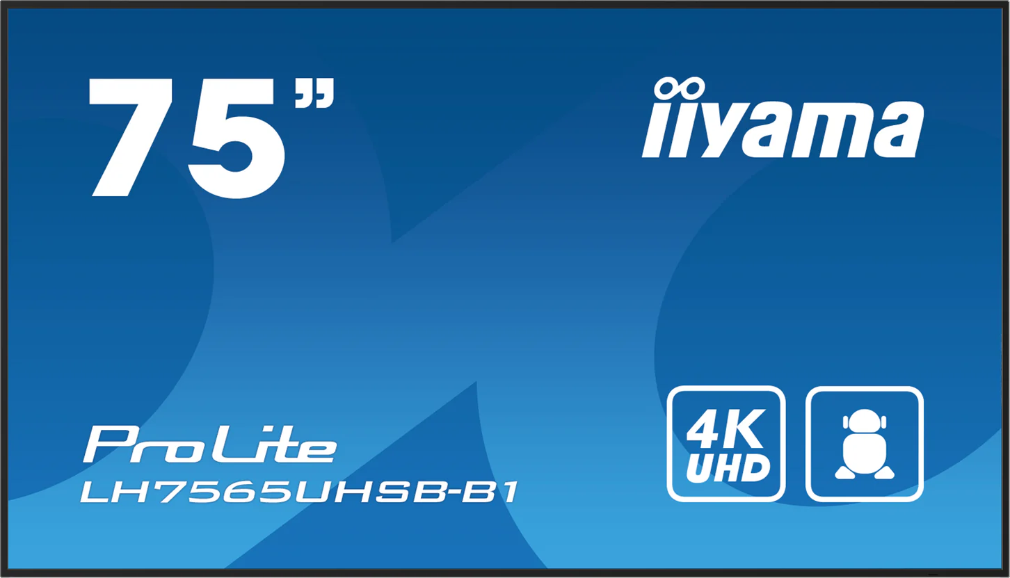 iiyama ProLite LH7565UHSB-B1 75" 4K Ultra HD Vivid-Bright 800 cd/m2 Digital Signage Display